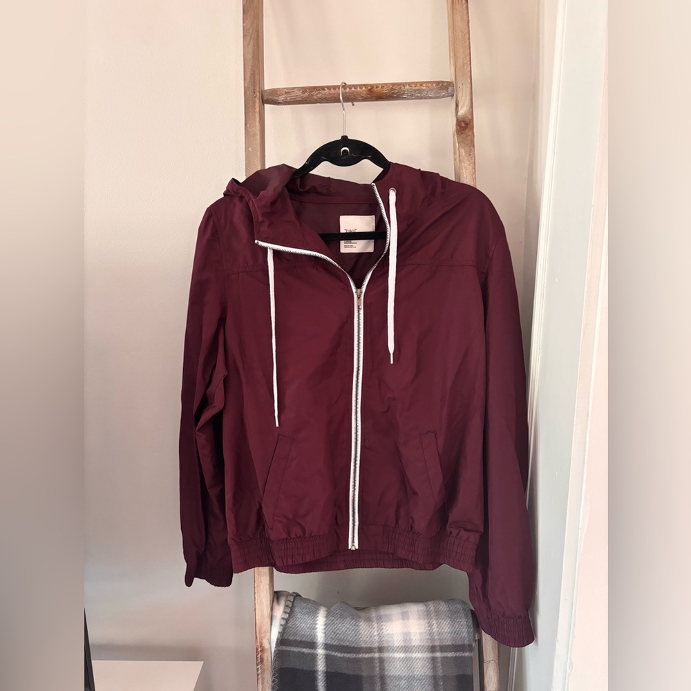 Zine Burgundy Lightweight Windbreaker Jacket